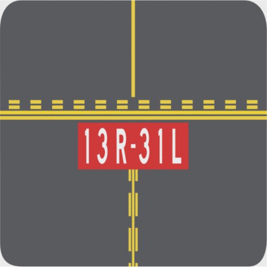 Holding Point Marking 13R-31L Sticker (Voorkant)