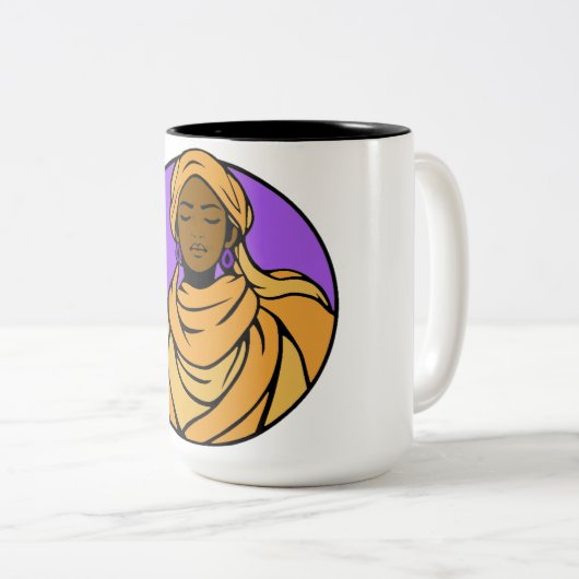 "Holding Space" Two-Tone Mok, 15 oz Tweekleurige Koffiemok (Voorkant rechts)