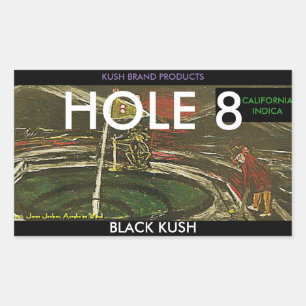 HOLE 8 BLACK KUSH RECHTHOEKIGE STICKER