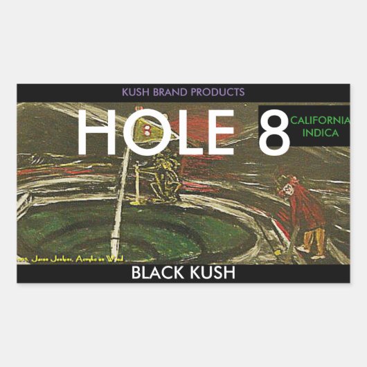 HOLE 8 BLACK KUSH RECHTHOEKIGE STICKER (Voorkant)