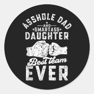 Hole Dad en slimme dochter beste team ooit vaders Ronde Sticker