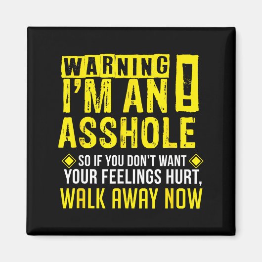 Hole Holes Warning Profanity Fun Gag Gift  Magneet (Voorkant)