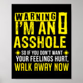 Hole Holes Warning Profanity Fun Gag Gift Poster (Voorkant)