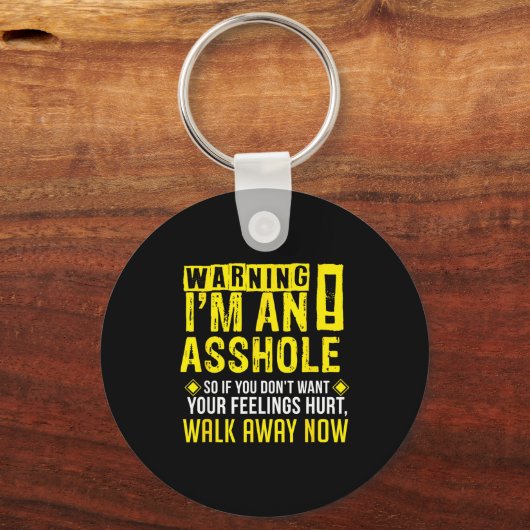 Hole Holes Warning Profanity Fun Gag Gift Sleutelhanger (Voorkant)