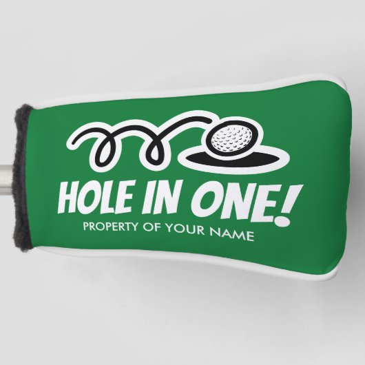 Hole in één gepersonaliseerd cadeau voor golfafdek golfheadcover (Voorkant)