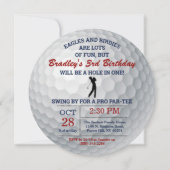 Hole in één Golf-bal-PAR-T-SHIRT, elke zondag Kaart (Voorkant)