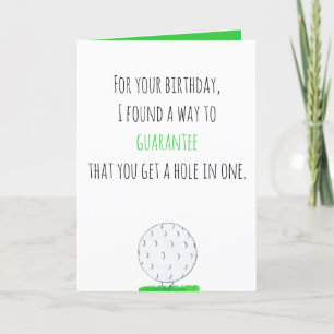 Hole in één Golf Birthday Card Kaart