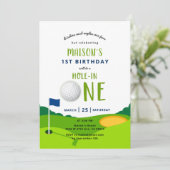 Hole in één Golf Birthday Par-t-shirt uitnodiging (Staand voorkant)