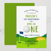 Hole in één Golf Birthday Par-t-shirt uitnodiging (Voorkant / Achterkant)