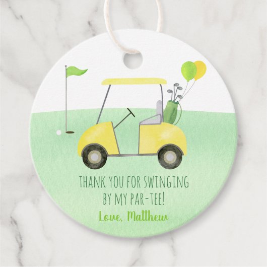 Hole in één Golf eerste geboorte Par-t-shirt Bedankjes Labels (Voorkant)