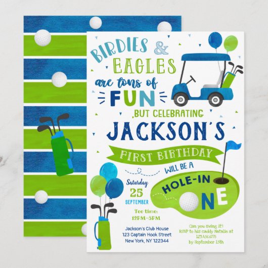 Hole in één Golf eerste geboorte Par-T-shirt uitno Kaart (Voorkant / Achterkant)