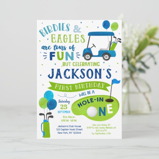 Hole in één Golf eerste geboorte Par-T-shirt uitno Kaart (Staand voorkant)