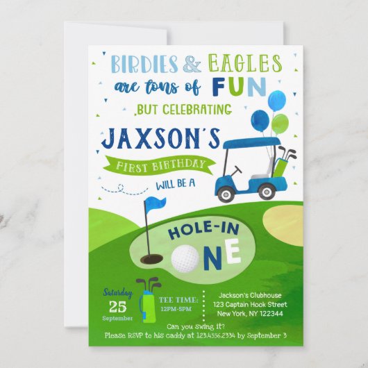 Hole in één Golf eerste geboorte Par-T-shirt uitno Kaart (Voorkant)