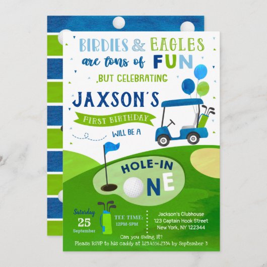 Hole in één Golf eerste geboorte Par-T-shirt uitno Kaart (Voorkant / Achterkant)