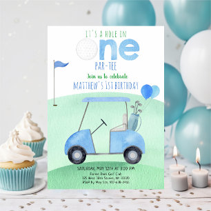 Hole in één Golf eerste verjaardag Kaart