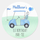 Hole in één Golf eerste verjaardag Ronde Sticker (Voorkant)