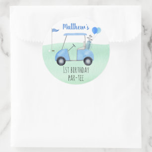 Hole in één Golf eerste verjaardag Ronde Sticker