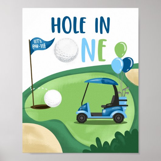 Hole in één Golf Par-T-shirt Boy First Birthday Si Poster (Voorkant)