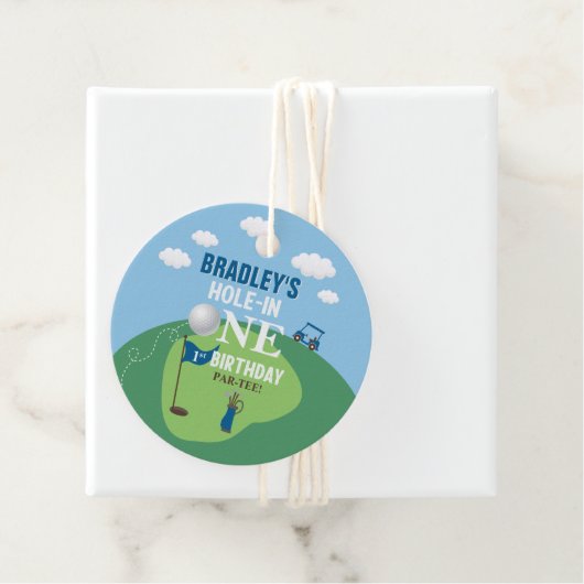Hole in één Golf van 1ste verjaardag Bedankjes Labels (In situ)