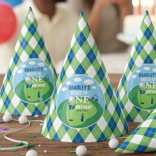 Hole in één Golf van 1ste verjaardag Feesthoedjes