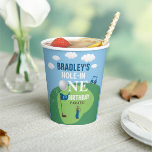 Hole in één Golf van 1ste verjaardag Papieren Bekers