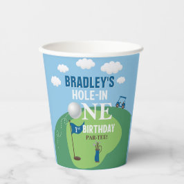 Hole in één Golf van 1ste verjaardag Papieren Bekers