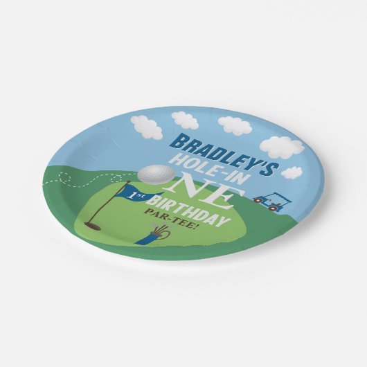Hole in één Golf van 1ste verjaardag Papieren Bordje (Gekanteld)