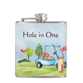 Hole in een Golf-vinylomhulling Heupfles (Voorkant)