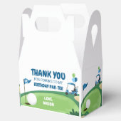 Hole in één Golfjongen eerste geboorte Par-T-shirt Bedankdoosjes (Geopend)