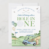 Hole in één Golfjongen eerste geboorte Par-T-shirt Kaart (Voorkant)