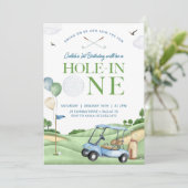 Hole in één Golfjongen eerste geboorte Par-T-shirt Kaart (Staand voorkant)