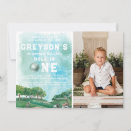 Hole in één Golfjongen eerste geboorte Par-T-shirt Kaart