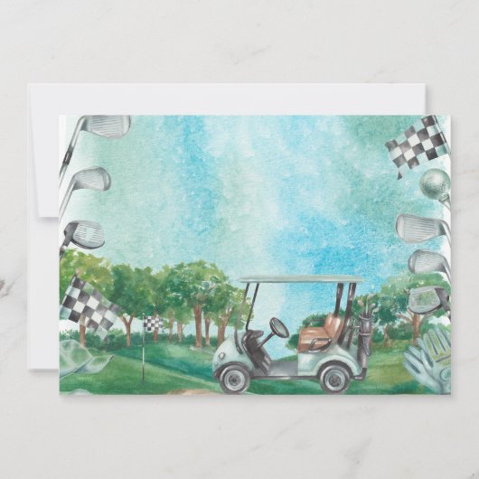 Hole in één Golfjongen eerste geboorte Par-T-shirt Kaart (Achterkant)