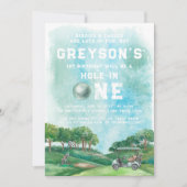 Hole in één Golfjongen eerste geboorte Par-T-shirt Kaart (Voorkant)