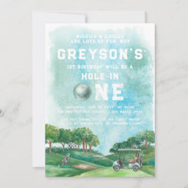 Hole in één Golfjongen eerste geboorte Par-T-shirt Kaart