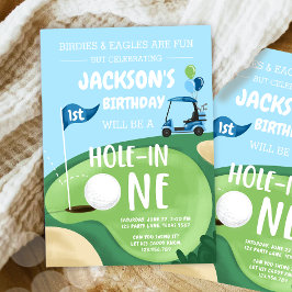 Hole in één Golfjongen eerste geboorte Par-T-shirt Kaart