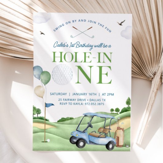 Hole in één Golfjongen eerste geboorte Par-T-shirt Kaart