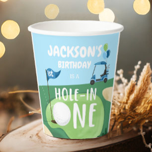 Hole in één Golfjongen eerste geboorte Par-T-shirt Papieren Bekers