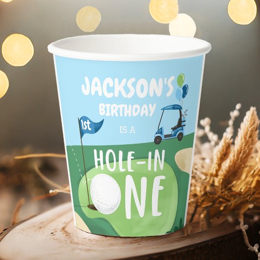 Hole in één Golfjongen eerste geboorte Par-T-shirt Papieren Bekers