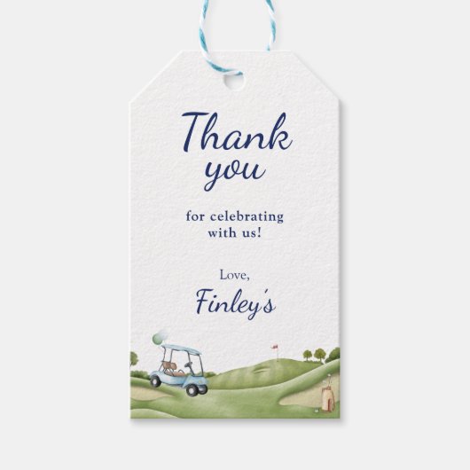 Hole in een golfpar-T-shirt Dank u Labels Cadeaulabel (Voorkant)