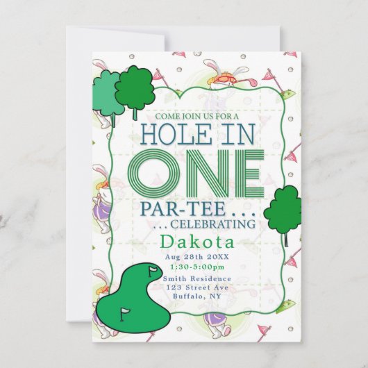 Hole in één T-shirt geboortedag 5 Kaart (Voorkant)