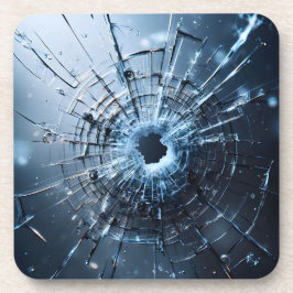 hole in glass, cracks bier onderzetter