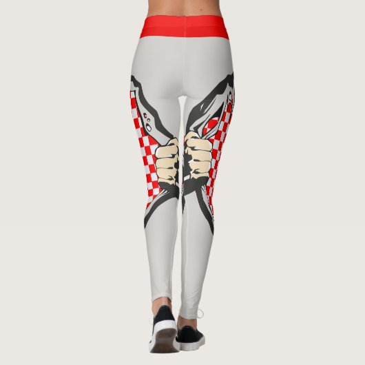 Hole in het weefsel en de Kroatische kleuren Leggings (Achterkant)