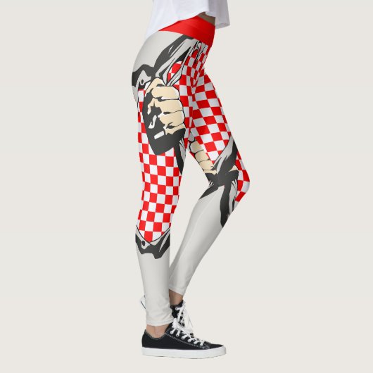 Hole in het weefsel en de Kroatische kleuren Leggings (Rechts)