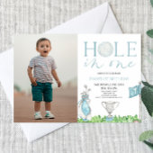 Hole in One Blue Golf Afbeelding 1e verjaardag Kaart
