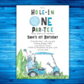 Hole in One Boy Golf First Birthday Par-t-shirt Kaart
