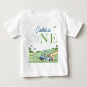 Hole In One Boy Golf First Birthday Par-Tee (Voorkant)