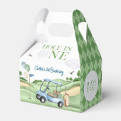 Hole In One Boy Golf First Birthday Par-Tee Bedankdoosjes (Achterkant)