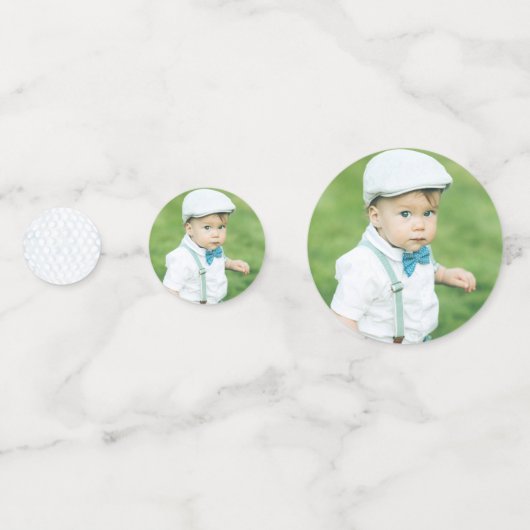 Hole In One Boy Golf First Birthday Par-Tee Confetti (Achterkanten)