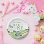 Hole In One Boy Golf First Birthday Par-Tee Papieren Bordje (Feest)